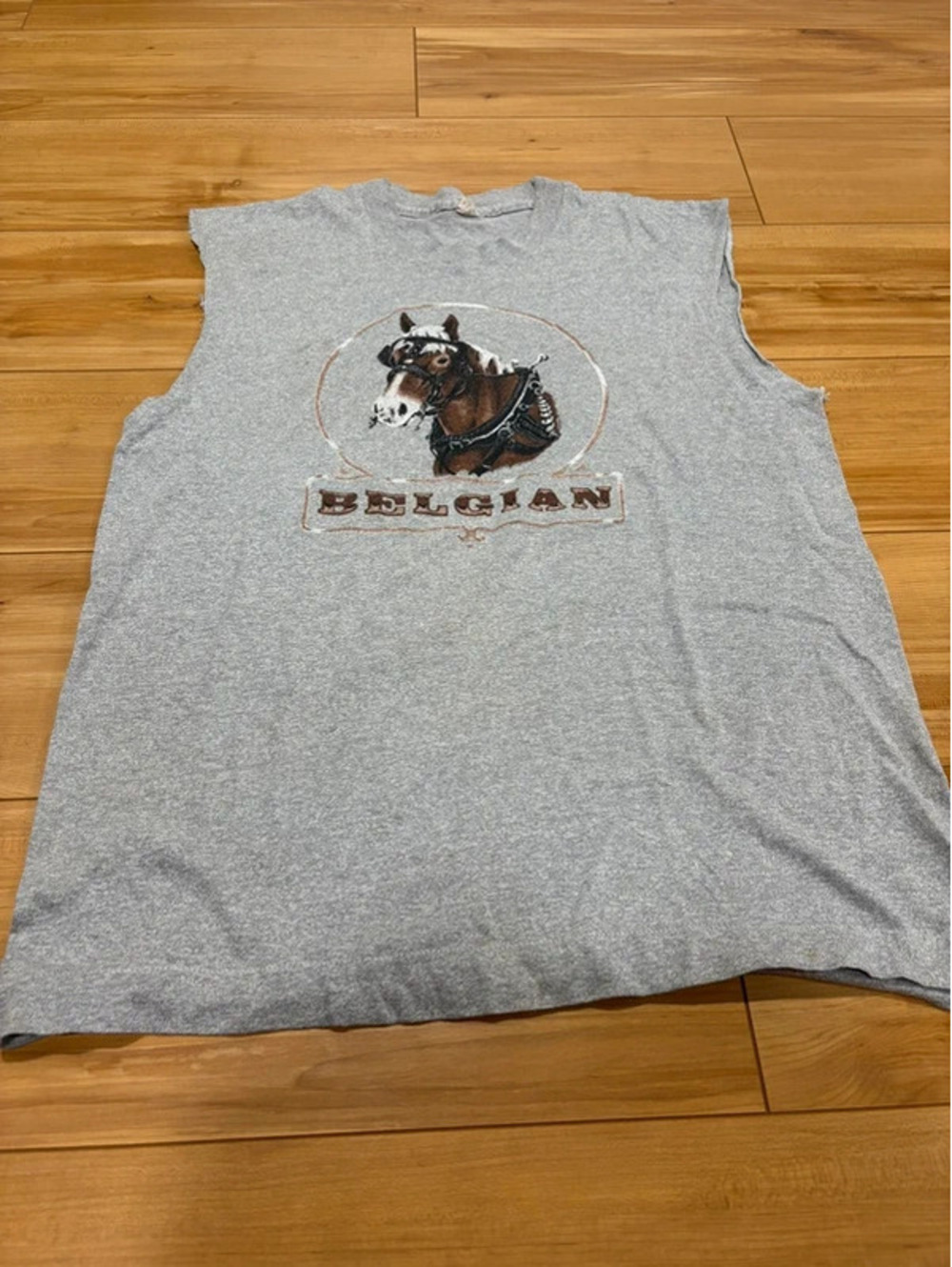 Vintage 80s Belgian Draft Horse Graphic Muscle Tee - Screen Stars Tag
